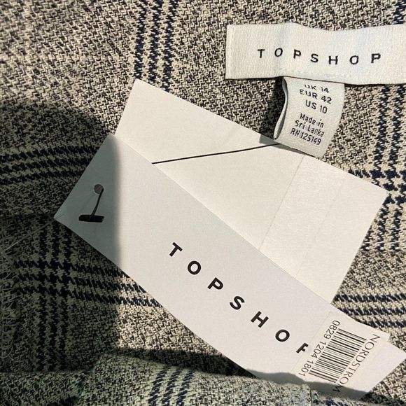 NWT TOPSHOP Grey Checkered Crop Trousers - Picture 8 of 10